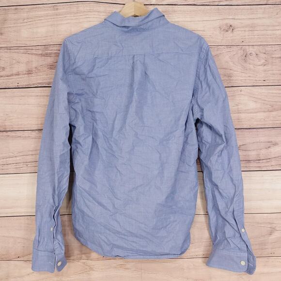 Abercrombie & Fitch Shirt Mens Medium Blue Muscle Fit Button Down Long Sleeve - Picture 4 of 9